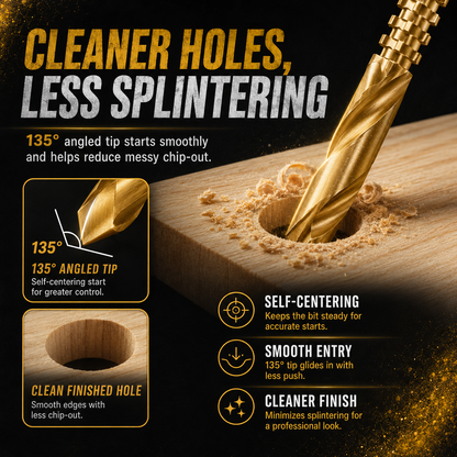 🔥 50% OFF 6-Piece HSS Carving Drill Bit Set ⚡ Drill, Groove & Shape with Ease