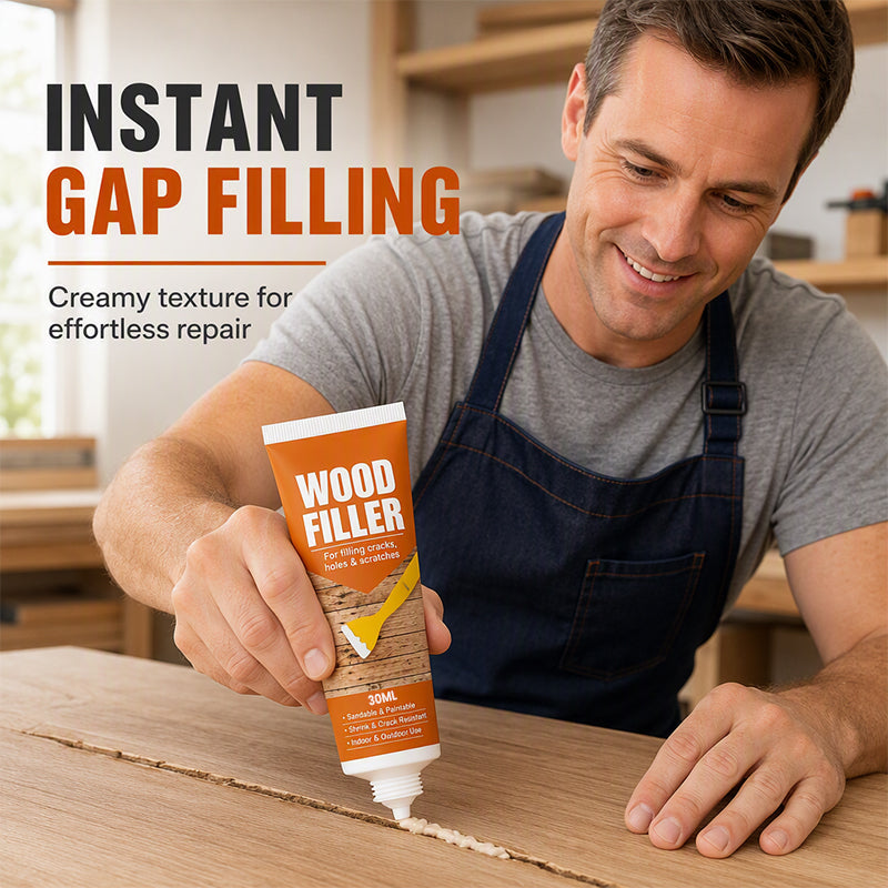 🔥49% OFF 2 Pack-Professional Wood Filler Repair Paste – Fill Cracks, Holes & Scratches