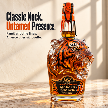 The BENGALS×Maker's Mark 60TH ANNIVERSARY Special Edition Bourbon Bottle