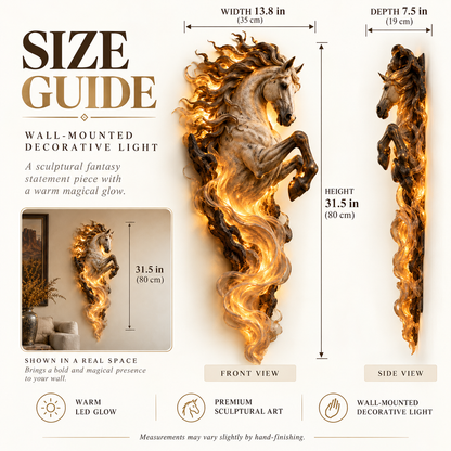 🔥Last Day 56% OFF -🦄 Celestial Flame Unicorn Wall Sconce – A Magical Guardian Awakens on Your Wall