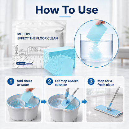 🧹 48% OFF- Compact Floor Cleaner Sheets 100 Pack 💧 No Bulky Bottles