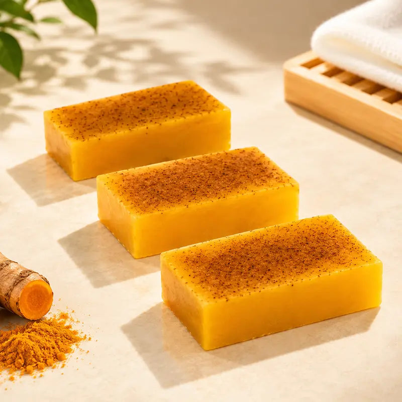 🌿 3PCS Turmeric Cleansing Soap Bars – Gentle Daily Care for Fresh, Soft-Feeling Skin