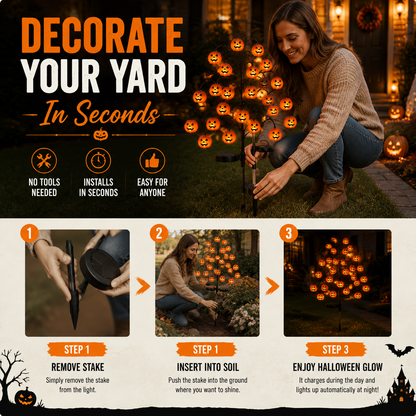 🎃 Solar Pumpkin Tree Lights
