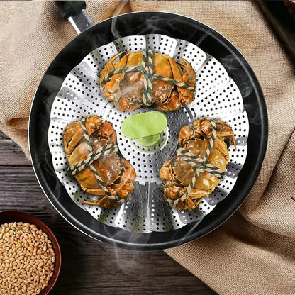 🔥 50% OFF 🥦 Expandable Stainless Steel Vegetable Steamer Basket