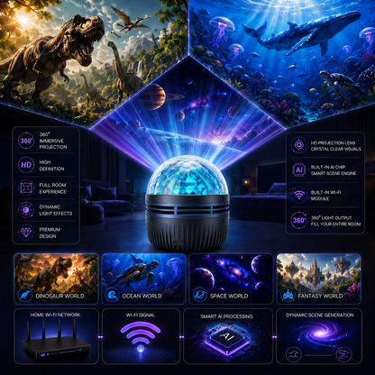 🔥 49% OFF Ahlwoeltra 5D Ambient Projection Light 🌌 Galaxy Room Projector