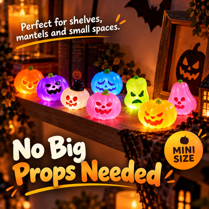🎃 Colorful Glowing Mini Halloween Jack-O'-Lantern Pumpkin Night Lights Table Decor 🌈