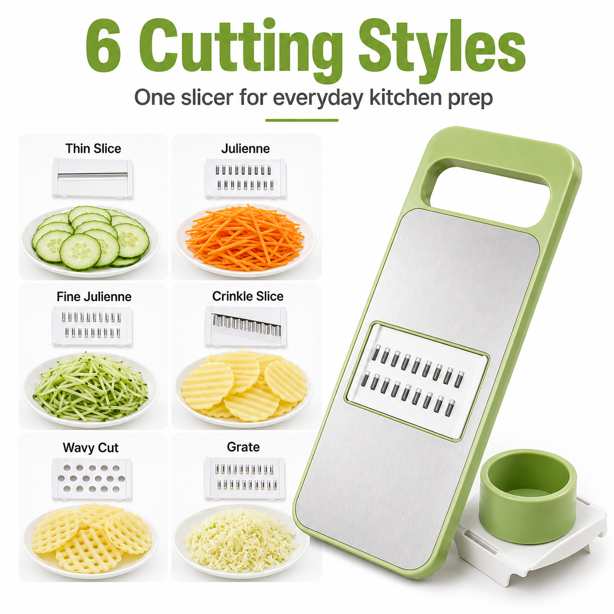 🔥 50% OFF 6-in-1 Vegetable Slicer 🥕 Slice, Shred & Prep Faster