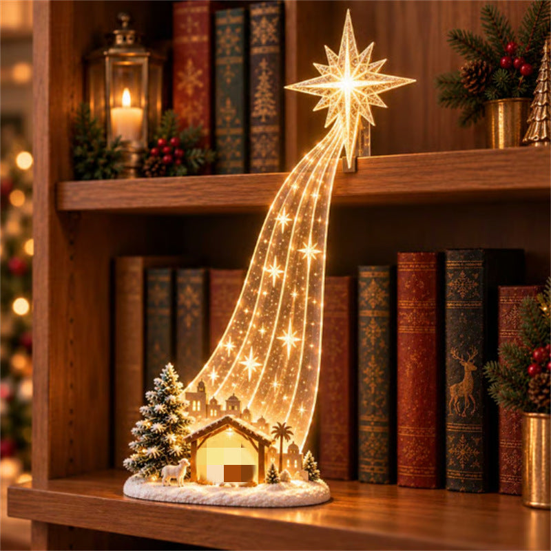🎄 50% OFF Christmas Shelf Edge Lighted Scene Decor ✨ Create A Magical Holiday Corner At Home