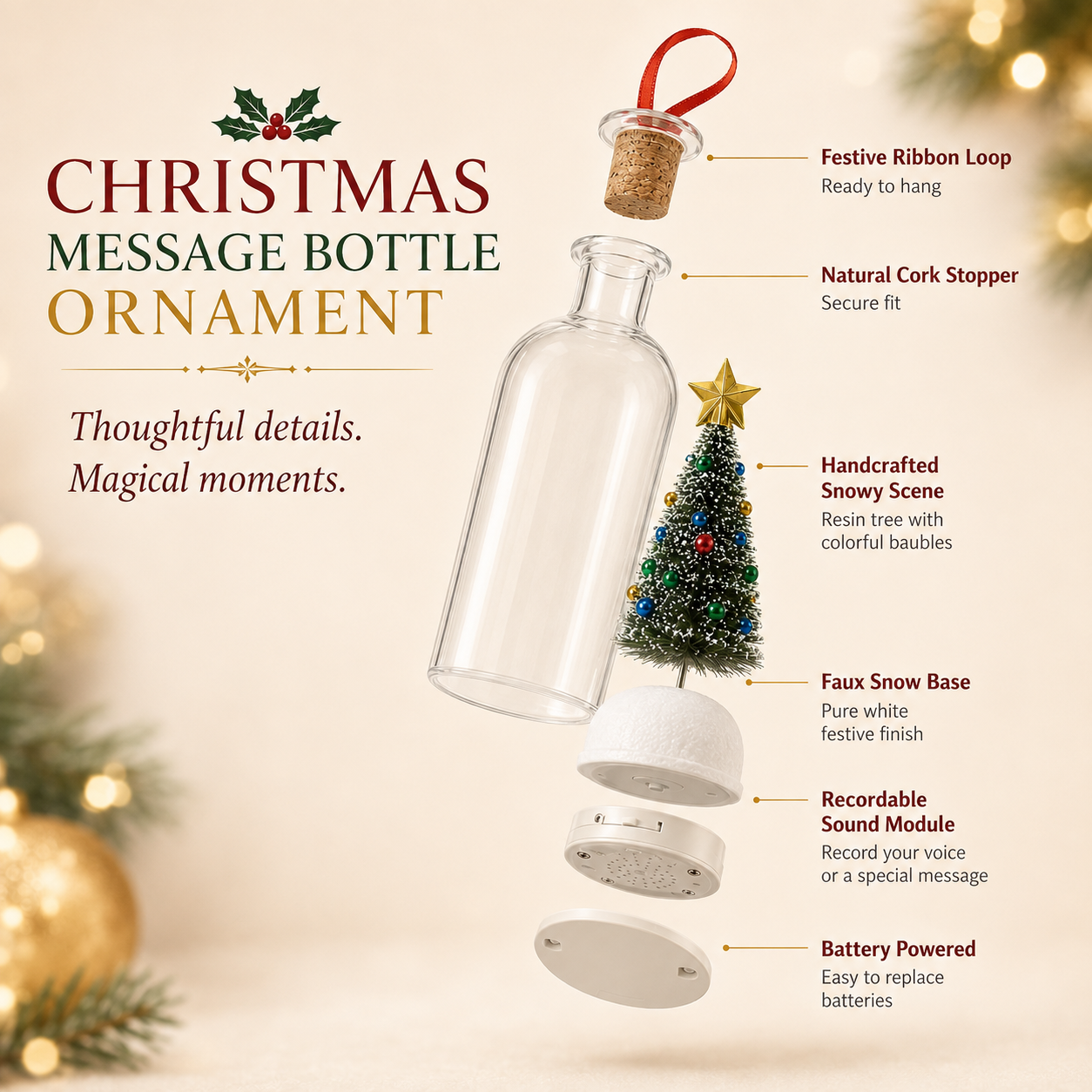 ✨ 50% OFF Personalized Christmas Keepsake Ornament – Record, Gift & Replay 🎁
