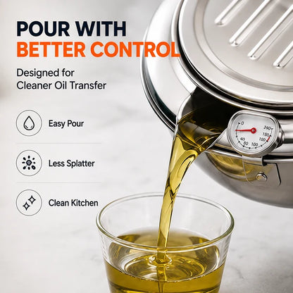 🔥 48% OFF 304 Stainless Steel Deep Fryer Pot 🍗 Stovetop Fryer With Thermometer & Oil Drain Rack