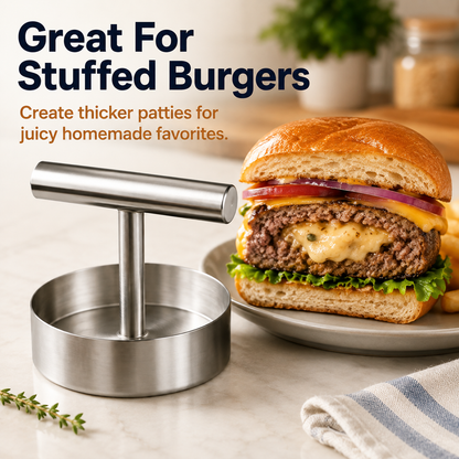 🍔 50% OFF Stainless Steel Burger Patty Press – Perfect Patties in Seconds 🔥