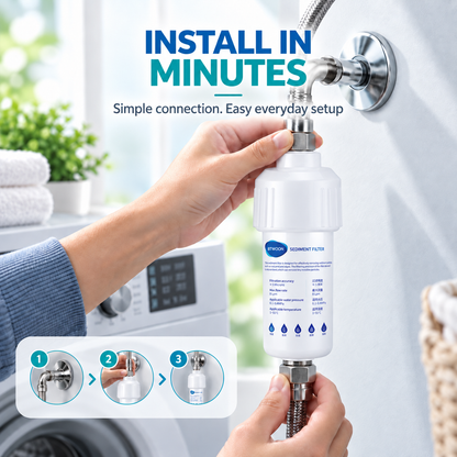 ✨ High-Flow Tap Water Sediment Filter | Tool-Free Inline Pipeline Purifier with Visual Clear Housing 🚰