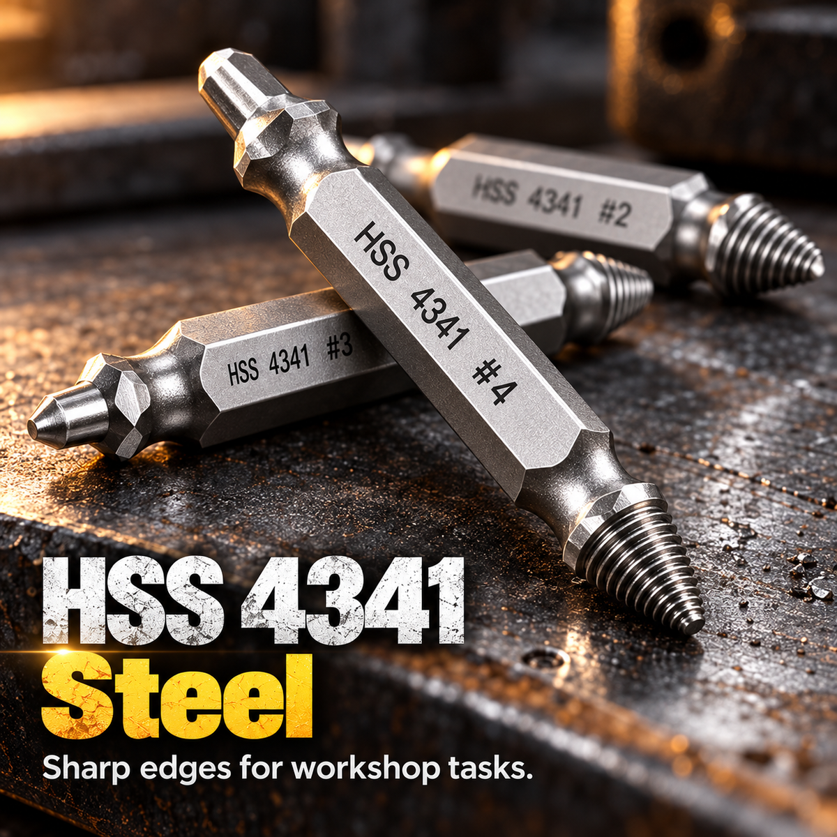 🔧 6-Piece Double-Ended Screw Extractor Set – For Stripped, Broken & Rusty Screws