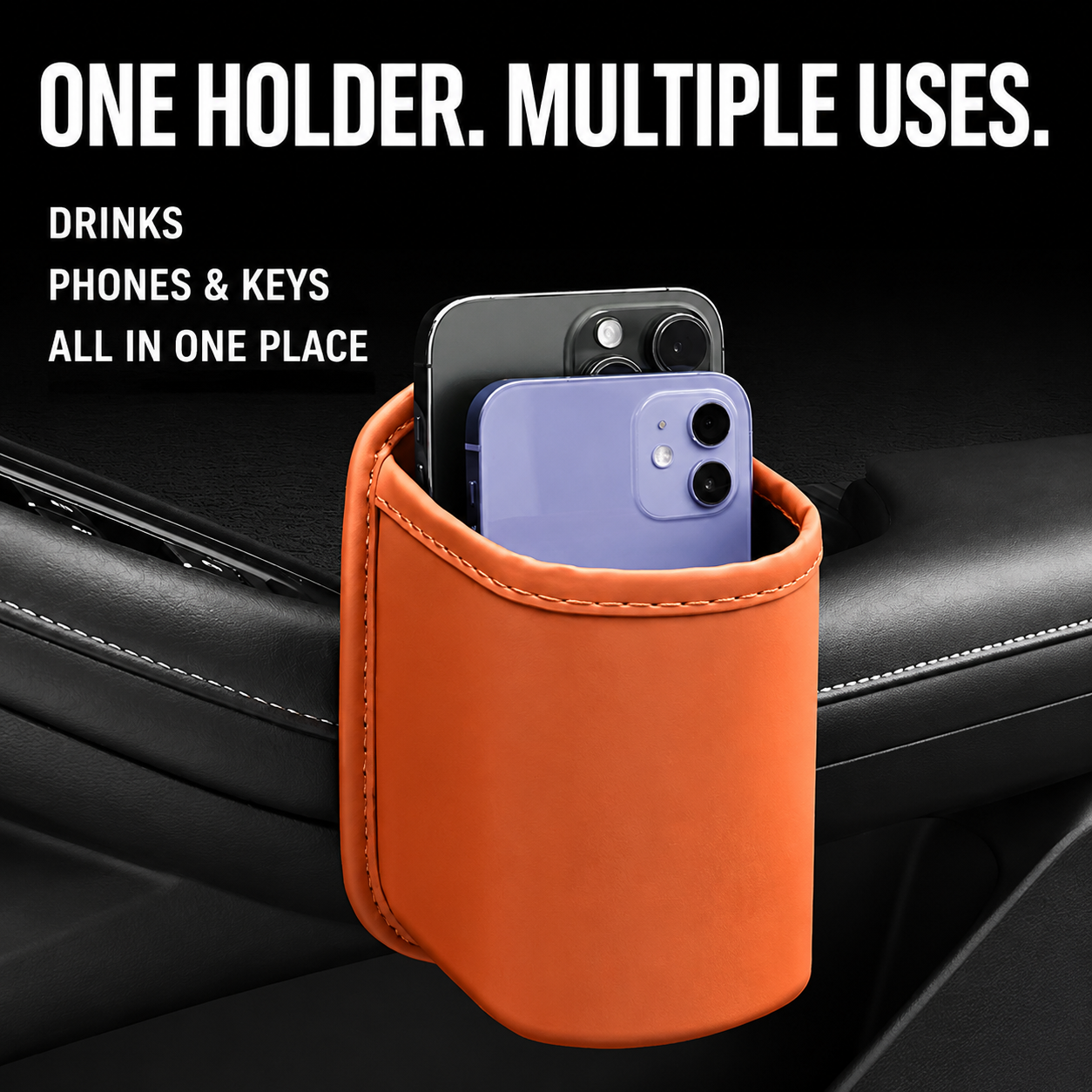 🥳NEW HOT SALE🥳💞55K+ SOLD!🚗🧺 58% OFF! Leather Car Door Cup Holder – Wide‑mouth opening, easy reach for drinks & phone. Clip‑on secure fit. PU leather, tough & stylish. 🛡️✨