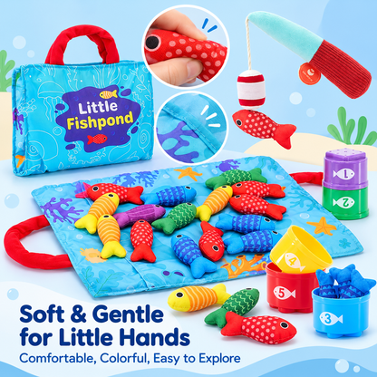 🐟 22-Piece Soft Fishing Toy Set – Color Matching & Early Learning Fun for Babies & Toddlers