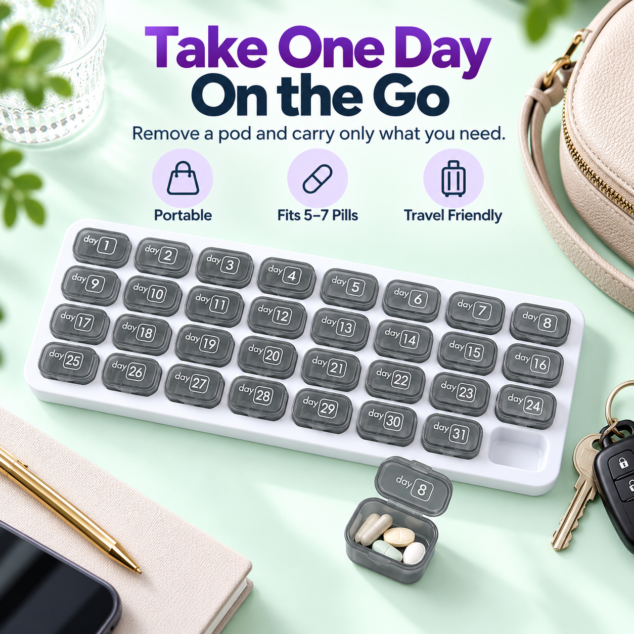 🔥 49% OFF 31-Day Monthly Pill Organizer – Stay Organized All Month