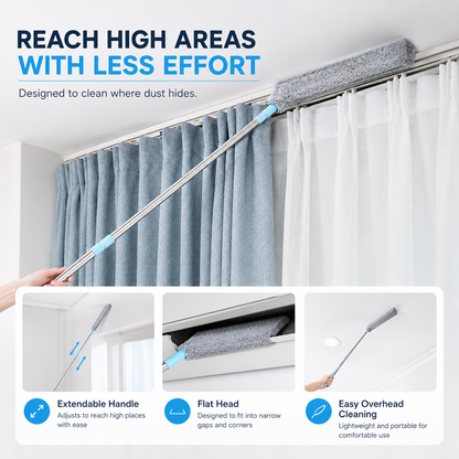 🔥49% OFF Flexible Flat Microfiber Duster – 3CM Slim Reach Cleaner