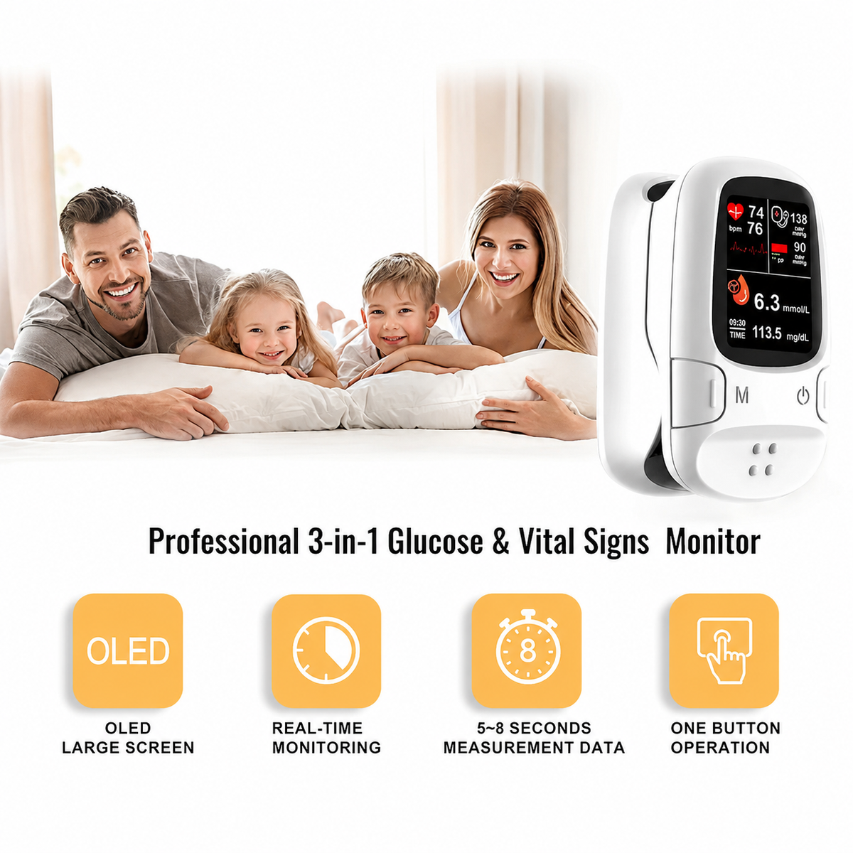 Multi-Function Health Monitoring Device – Easy At-Home Wellness Tracking