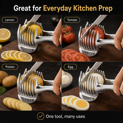 🔥 50% OFF Multi-Function Slicing Tong – Perfectly Even Slices in Seconds 🍅