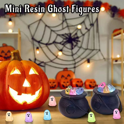 👻 50% OFF 60PCS Glow-in-the-Dark Mini Ghosts – Halloween DIY Resin Decor