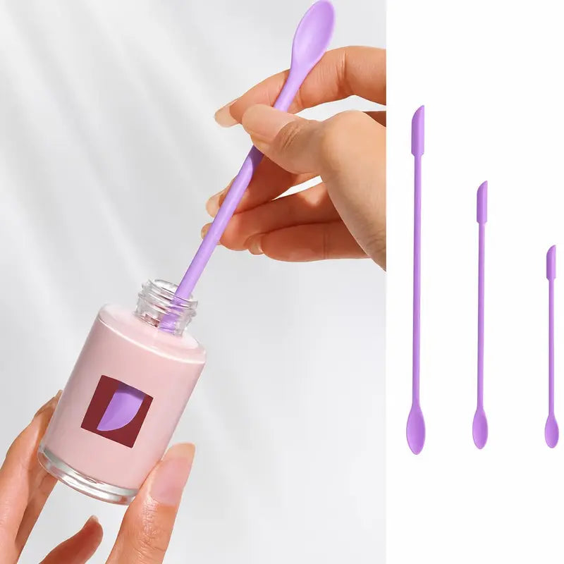 💜 50% OFF 6PCS Silicone Makeup Spatula Set – Scoop Every Drop of Cream, Foundation & Skincare