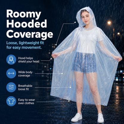 🌧️ 50% OFF Pocket-Sized Disposable Rain Poncho Capsule