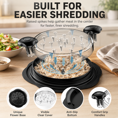🍗 49% OFF Chicken Shredder Tool – Fast Twist Meat Shredder with Clear Lid