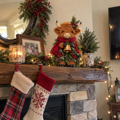 🐮 Christmas Highland Cow Decor 🎄 Cozy Farmhouse Holiday Accent