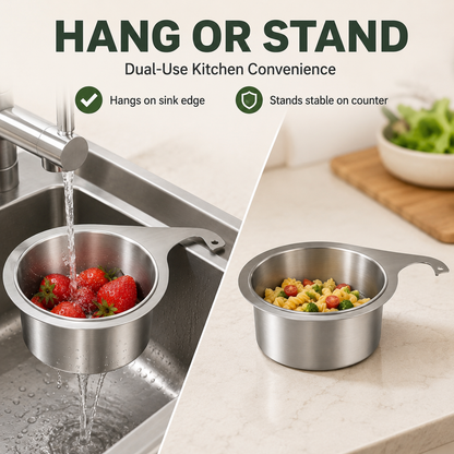 🔥 48% OFF 304 Stainless Steel Hanging Sink Strainer Basket – Rinse, Drain & Prep With Ease