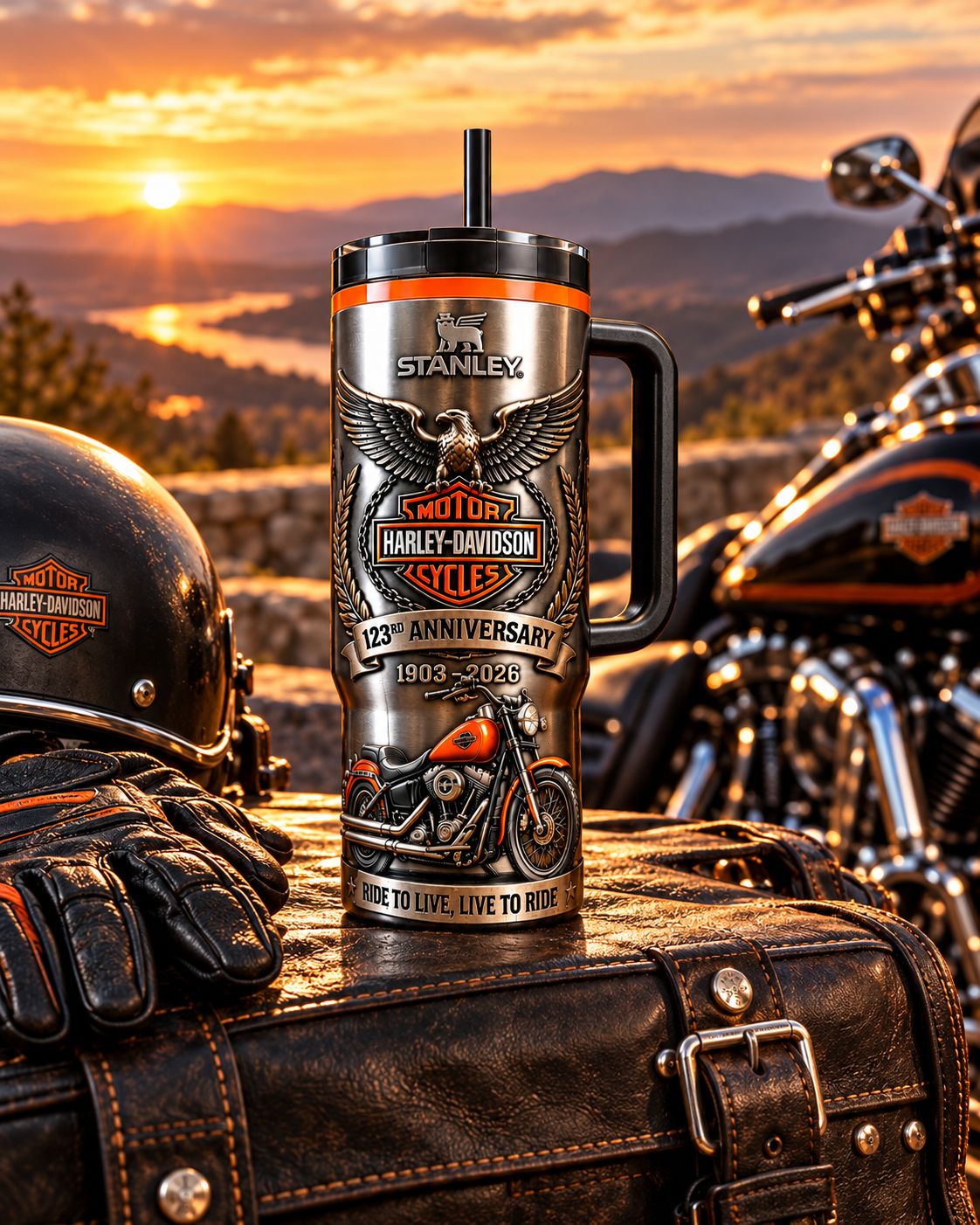 🦅 123rd Anniversary Tumbler (1903–2026) – Celebrate the Spirit of the Open Road 🏍️