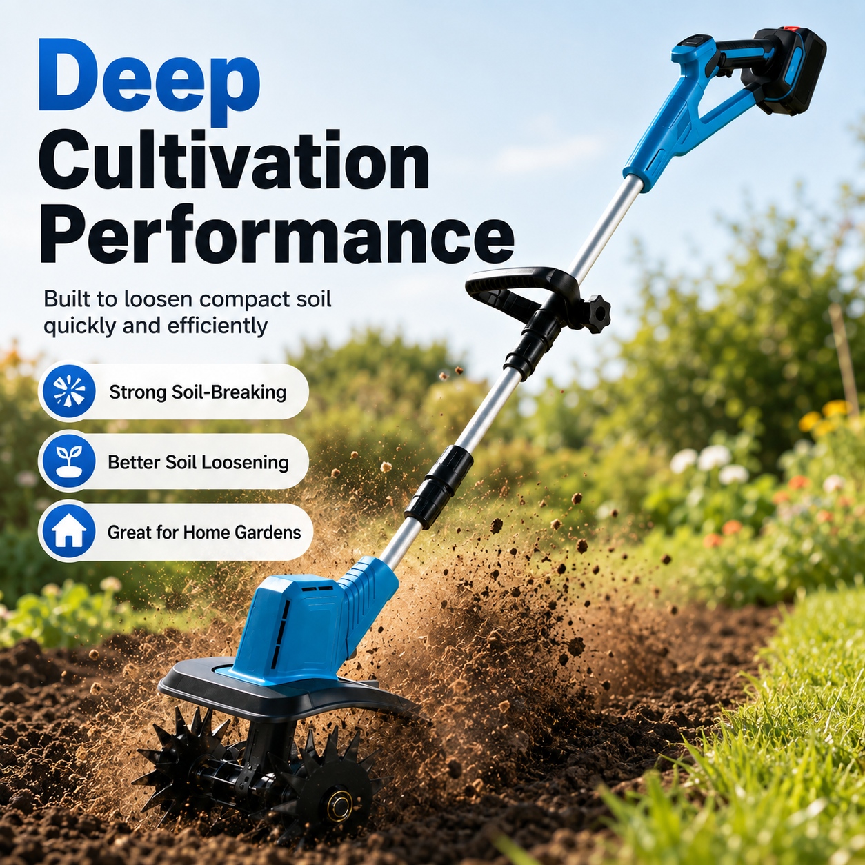 🔋 50% OFF Cordless Garden Cultivator with 2 Batteries – Work Longer, Move Freely 🌱