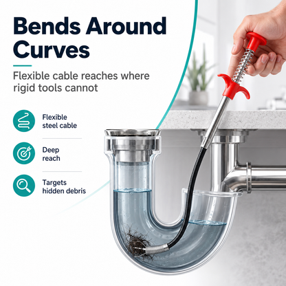 🚿 50% OFF Flexible 4-Claw Drain Grabber ⚡ Reach Deep Into Curved Pipes