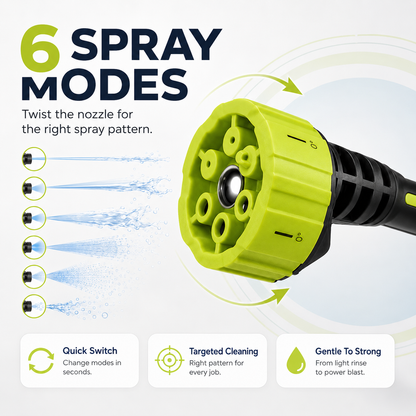 💦48% OFF Cordless Pressure Washer Kit – 6-in-1 Nozzle, 4000mAh Battery & Foam Bottle
