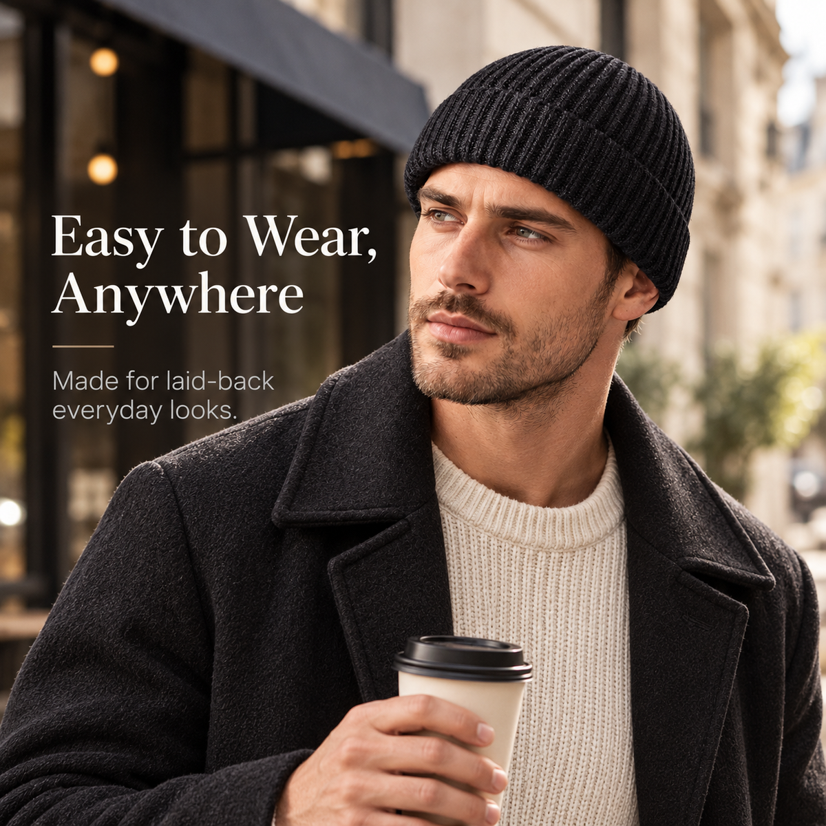 🧶 Minimalist Ribbed Knit Short Fisherman Beanie for Everyday Streetwear ☕