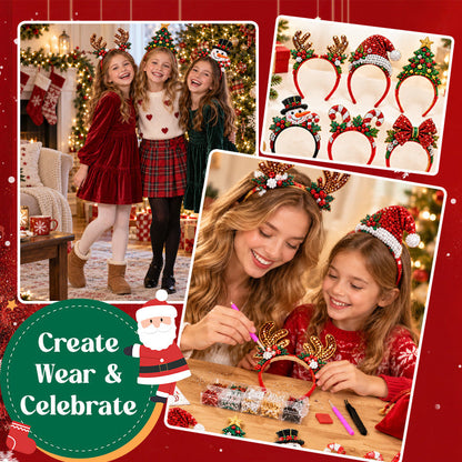 🎄 DIY Christmas Headband Making Kit – Create Your Own Festive Style ✨🎀