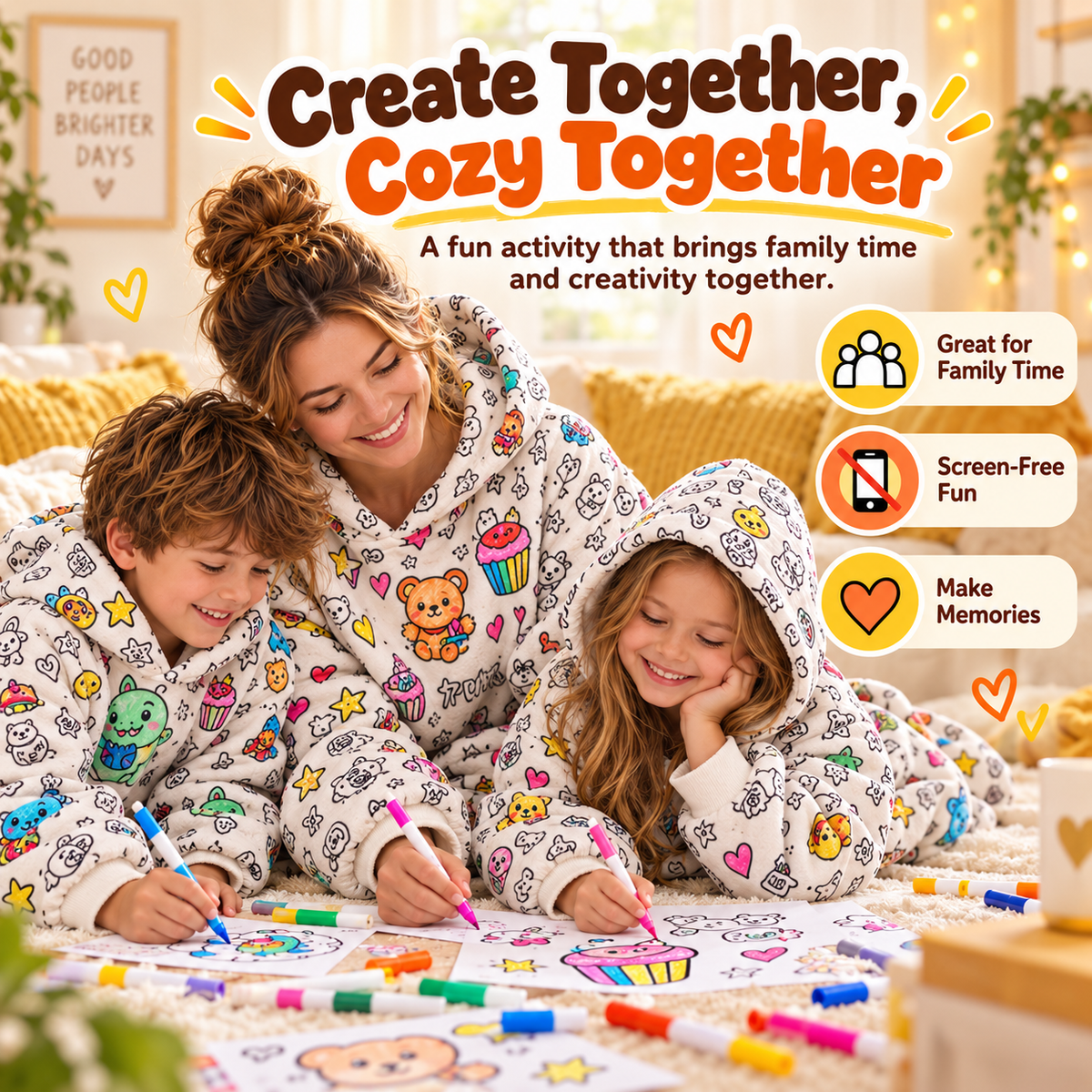 ✨ Wear Your Own Artwork – Cozy Coloring Hoodie for Kids & Adults