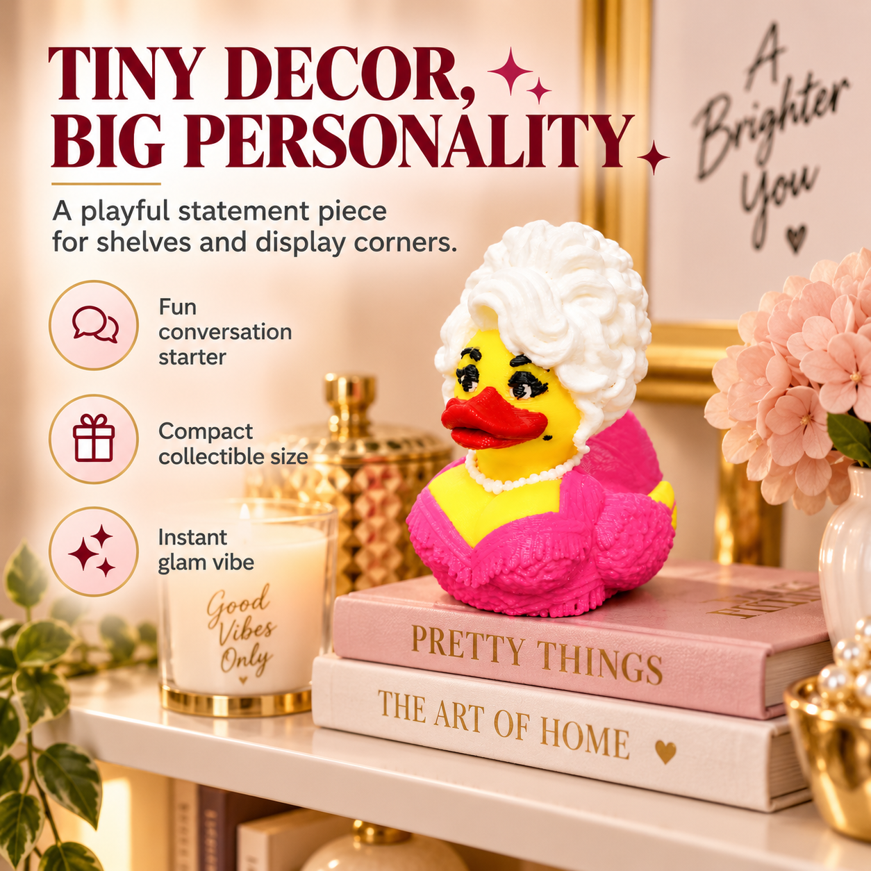 🔥 50% OFF 💋 Mini Glam Diva Duck Decor — Tiny Size, Big Personality