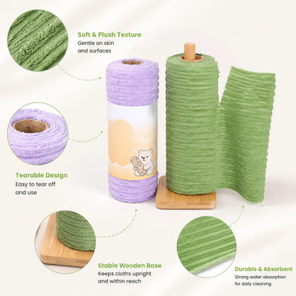 🔥 50% OFF Tearable Reusable Cleaning Cloth Roll 🧽 Washable & Super Absorbent for Kitchen & Home