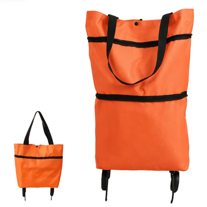 Shopping bag with wheels, foldable small trolley for groceries, portable, large-capacity women's bag for home use
