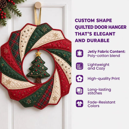 ⏰ LIMITED-TIME 49%OFF⏰🏡 Personalized Custom Die-Cut Quilted Fabric Door Hanger for Entryway & Porch 🎀
