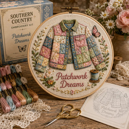 🧵 Southern Country Embroidery Kit Collection | Beginner-Friendly Wooden Hoop Art DIY Keepsake 🌼