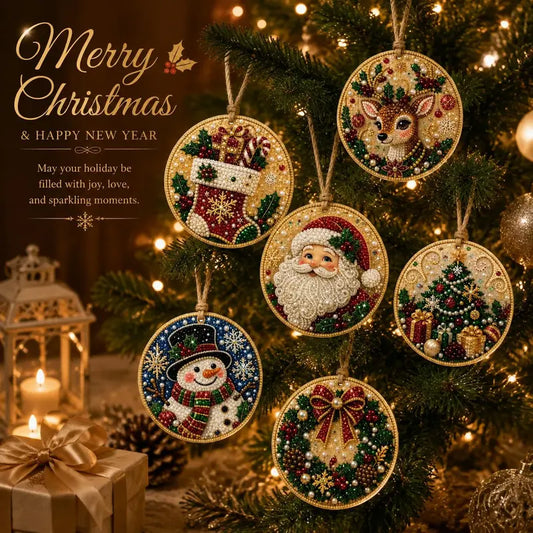 🎄 50% OFF 6Pcs/12Pcs Christmas DIY Diamond Painting Ornaments Kit