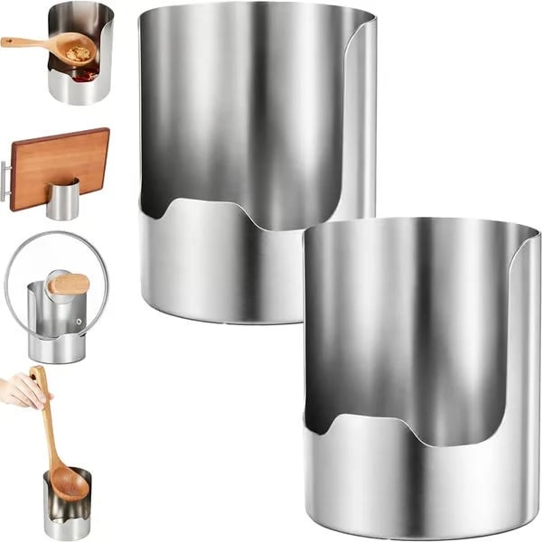 🍳 Multi-Purpose Stainless Steel Kitchen Utensil Rest & Pot Lid Holder Stand 🥢