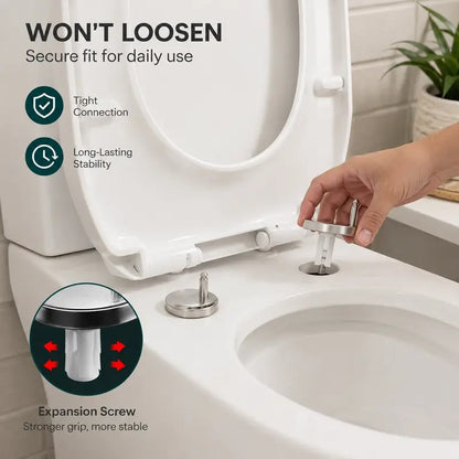 🚽 50% OFF Toilet Seat Fixing Bolts – Anti-Wobble Top Mount Expansion Kit