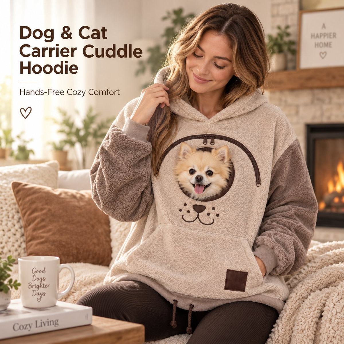 🐾 50% OFF Cozy Pet Carrier Hoodie – Keep Your Cat or Small Dog Close While You Relax