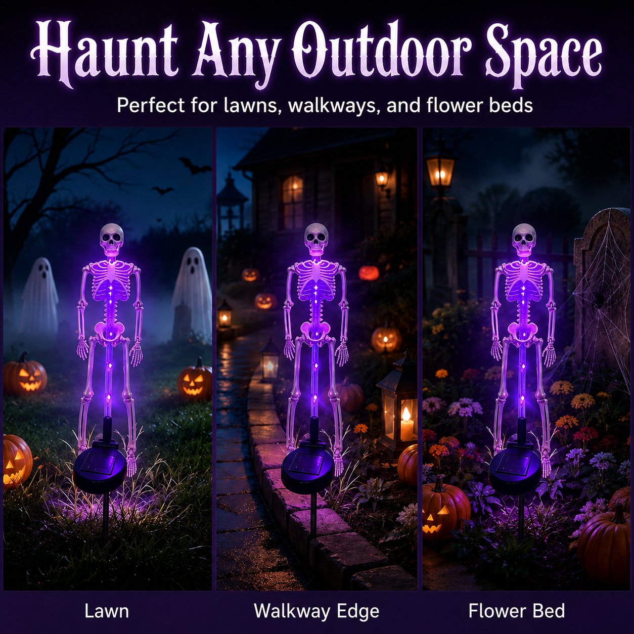 💀 Solar Skeleton Yard Stake – Halloween Outdoor Decor