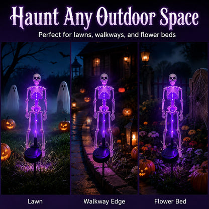 💀 Solar Skeleton Yard Stake – Halloween Outdoor Decor