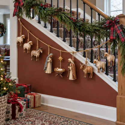 Handcrafted Wooden Nativity Garland