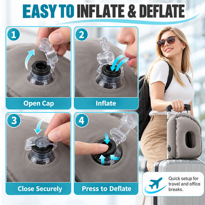 Portable Inflatable Airplane Sleep Pillow