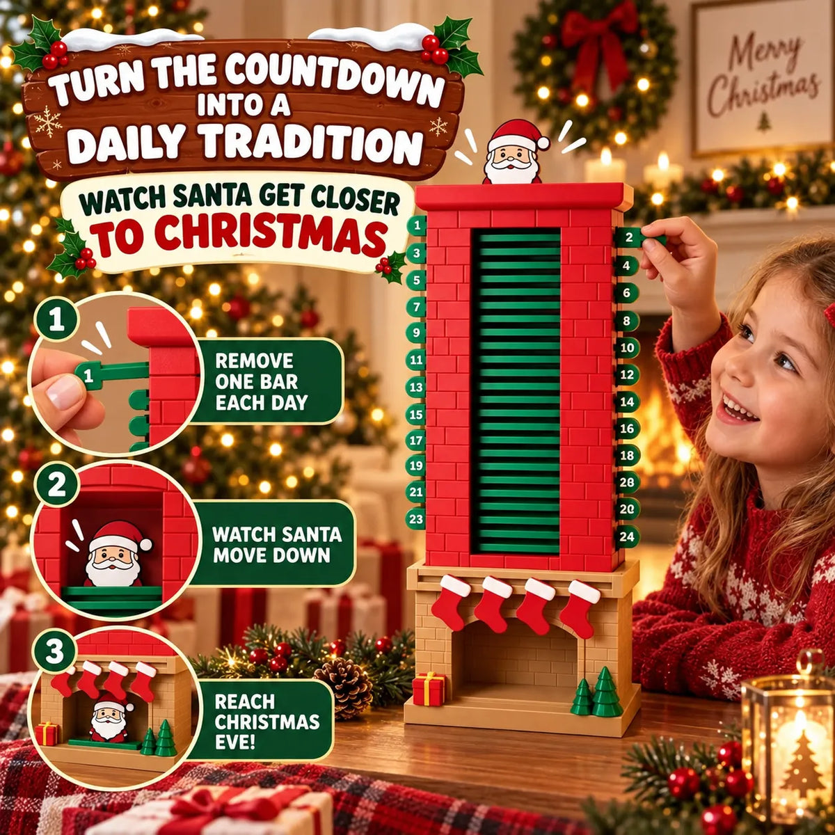 🎅 48% OFF Santa Chimney Advent Calendar – 24 Days of Christmas Magic